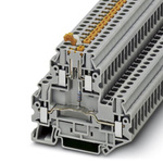 Phoenix Contact UTTB 4-MT P/P LA 24 RD/O-U Series Grey Feed Through Terminal Block, Double-Level, Screw Termination