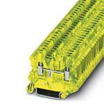 Phoenix Contact UT 2.5-MTD-PE Series Green, Yellow Feed Through Terminal Block, Single-Level, Screw Termination