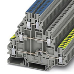 Phoenix Contact UT 2.5-PE/L/N Series Grey DIN Rail Terminal Block, 2.5mm², Triple-Level, Screw Termination