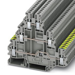 Phoenix Contact UT 2.5-PE/L/L Series Grey DIN Rail Terminal Block, 2.5mm², Triple-Level, Screw Termination