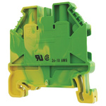 Wieland WT 4 PE Series Green, Yellow Earth Terminal Block, Single-Level, Screw Termination, ATEX