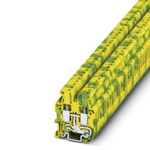 Phoenix Contact MUT 2.5-PE Series Green/Yellow Earth Terminal Block, 2.5mm², Single-Level, Screw Termination