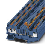 Phoenix Contact PT 2.5-TWIN-MTB BU Series Blue Knife Disconnect Terminal Block, 2.5mm², Single-Level, Push In