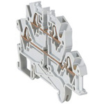 Legrand 372 Series Grey Feed Through Terminal Block, Double-Level, Spring Clamp Termination