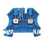 Weidmüller W Series Blue Disconnect Terminal Block, Single-Level, Screw Termination