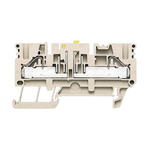 Weidmuller P Series Dark Beige Feed Through Terminal Block, 0.5 → 6mm², Single-Level, Push In Termination