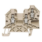 Weidmuller W Series Dark Beige Feed Through Terminal Block, Single-Level, Screw Termination