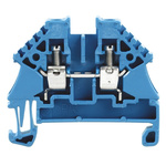 Weidmuller W Series Blue Feed Through Terminal Block, Single-Level, Screw Termination