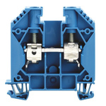 Weidmuller W Series Blue Feed Through Terminal Block, Single-Level, Screw Termination