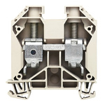 Weidmuller W Series Dark Beige Feed Through Terminal Block, Single-Level, Screw Termination