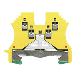 Weidmuller W Series Green, Yellow DIN Rail Terminal Block, 1.5mm², Single-Level, Screw Termination