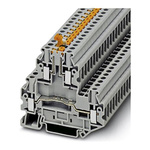 Phoenix Contact UTTB4-MT P/P BU Series Blue Knife Disconnect Terminal Block, Double-Level, Screw Termination
