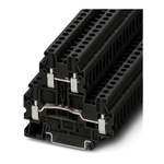 Phoenix Contact UTTB 4-PE BK Series Black Feed Through Terminal Block, Double-Level, Screw Termination
