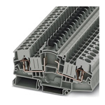 Phoenix Contact STME 6-DIO/R-L HV Series Grey Component Terminal Block, Single-Level, Spring Clamp Termination