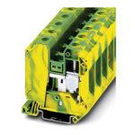 Phoenix Contact UT 35-PE IB Series Green, Yellow Feed Through Terminal Block, Single-Level, Screw Termination