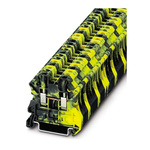 Phoenix Contact UT 2.5-FE Series Black, Yellow Feed Through Terminal Block, Single-Level, Screw Termination