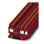 Phoenix Contact PT 2.5-TWIN RD Series Red Feed Through Terminal Block, 0.14 → 4mm², Double-Level, Push In