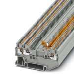Phoenix Contact PT 1.5/S-TWIN-MT Series Grey DIN Rail Terminal Block, Push In Termination