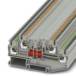 Phoenix Contact PTT 2.5-2L Series Grey DIN Rail Terminal Block, Push In Termination