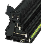 Phoenix Contact UT 4-PE/L/HESI (5X20) Series Black Fused DIN Rail Terminal, Double-Level, Screw Termination, Fused