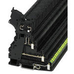 Phoenix Contact UT 4-PE/L/HESILED 60 (5X20) Series Black Fused DIN Rail Terminal, Triple-Level, Screw Termination, Fused