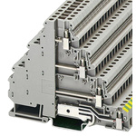 Phoenix Contact DLK 4-PE Series Grey Din Rail Terminal, Quadruple-Level, Screw Termination