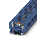 Phoenix Contact URTK/SS BU Series Blue Disconnect Terminal Block, Single-Level, Screw Termination