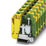 Phoenix Contact USLKG 35 N Series Green, Yellow DIN Rail Terminal Block, 10 → 35mm², Single-Level, Screw