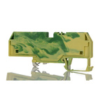 Wago 282 Series Green/Yellow Earth Terminal Block, 6mm², Single-Level, Cage Clamp Termination