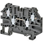 Omron XW5T Series Grey DIN Rail Terminal Block, 4mm², Single-Level, Screw Termination