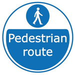 RS PRO Pedestrian Route Hazard & Warning Label (English)