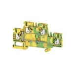 Weidmuller A Series Green/Yellow DIN Rail Terminal Block, 2.5mm², Double-Level, Push In Termination