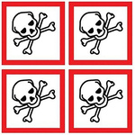 RS PRO GHS Toxic Hazard & Warning Label (English)