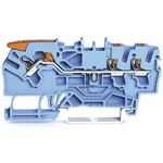 Wago TOPJOB S, 2102 Series Blue Feed Through Terminal Block, 2.5mm², Single-Level, Push-In Cage Clamp Termination,
