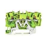 Wago TOPJOB S, 2202 Series Green/Yellow Earth Terminal Block, 2.5mm², Single-Level, Push-In Cage Clamp Termination,