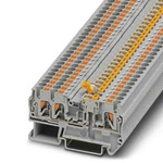 Phoenix Contact PTC Series Grey Knife Disconnect Terminal Block, Push In Termination