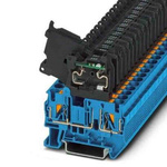 Phoenix Contact PT Series Black, Blue Fused DIN Rail Terminal, Single-Level, Fused