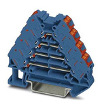 Phoenix Contact PTRV 4 BU/RD Series Blue DIN Rail Terminal Block, 0.14 → 2.5mm², Push In Termination