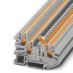 Phoenix Contact PTV Series Grey Knife Disconnect Terminal Block, Push In Termination