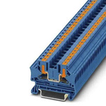 Phoenix Contact PTV Series Blue Feed Through Terminal Block, Push In Termination