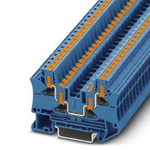 Phoenix Contact PTV Series Blue Feed Through Terminal Block, Push In Termination