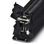 Phoenix Contact UT 6-HESILED Series Black Fused DIN Rail Terminal, Single-Level, Screw Termination