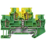 Siemens Green/Yellow DIN Rail Terminal Block, 4mm², Double-Level, Spring Termination