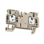 Weidmuller AS2C 2.5 Series Dark Beige Feed Through Terminal Block, 1-Level, Snap On Termination