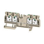 Weidmuller AS4C 2.5 Series Dark Beige Feed Through Terminal Block, 1-Level, Snap On Termination
