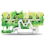 Wago TOPJOB S, 2001 Series Green/Yellow Earth Terminal Block, 1.5mm², Single-Level, Push-In Cage Clamp Termination,