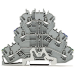 Wago TOPJOB S, 2002 Series Grey Feed Through Terminal Block, 2.5mm², Triple-Level, Push-In Cage Clamp Termination,