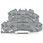 Wago TOPJOB S, 2002 Series Grey Feed Through Terminal Block, 2.5mm², Double-Level, Push-In Cage Clamp Termination,