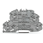 Wago TOPJOB S, 2002 Series Grey Carrier Terminal Block, 2.5mm², Double-Level, Push-In Cage Clamp Termination, ATEX,