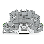Wago TOPJOB S, 2002 Series Grey Carrier Terminal Block, 2.5mm², Double-Level, Push-In Cage Clamp Termination, ATEX,